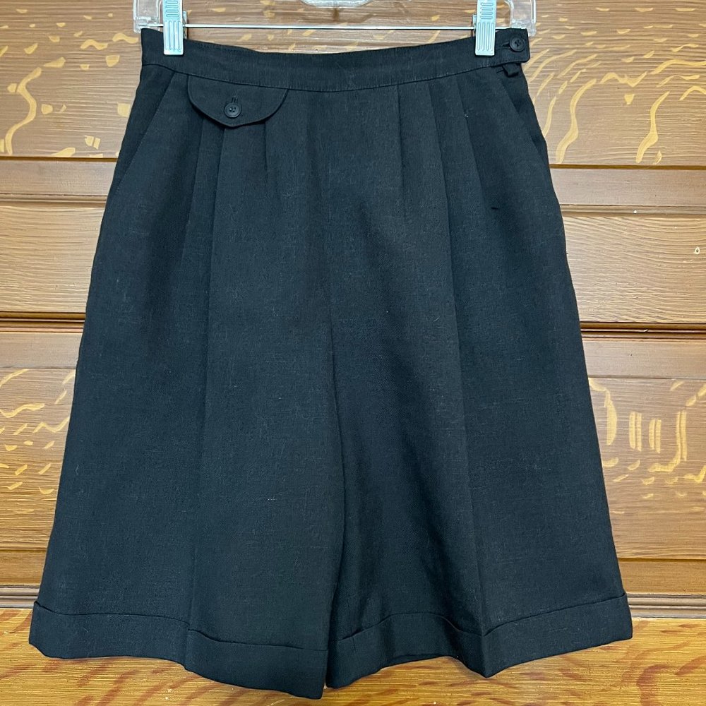 High-waist Vintage Chic Dark Gray Shorts